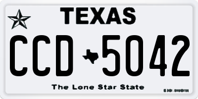 TX license plate CCD5042