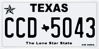 TX license plate CCD5043