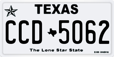 TX license plate CCD5062