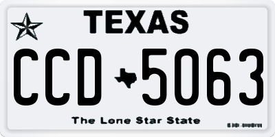 TX license plate CCD5063