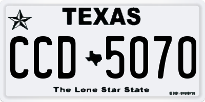 TX license plate CCD5070