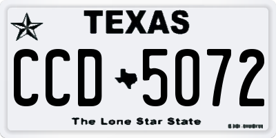 TX license plate CCD5072