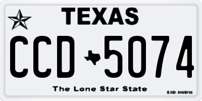 TX license plate CCD5074