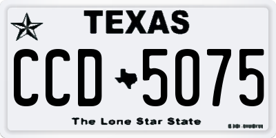 TX license plate CCD5075