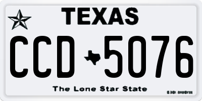 TX license plate CCD5076