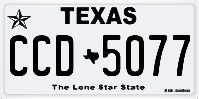 TX license plate CCD5077