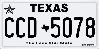 TX license plate CCD5078