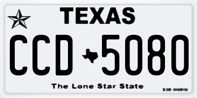 TX license plate CCD5080