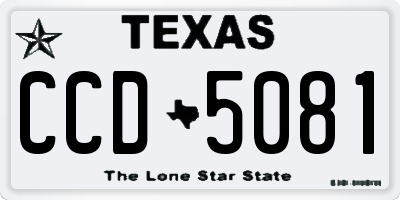 TX license plate CCD5081