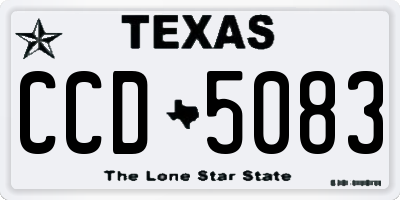 TX license plate CCD5083