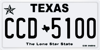 TX license plate CCD5100