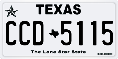 TX license plate CCD5115