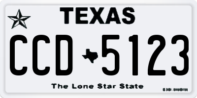 TX license plate CCD5123
