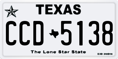 TX license plate CCD5138