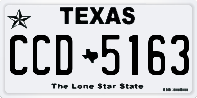 TX license plate CCD5163