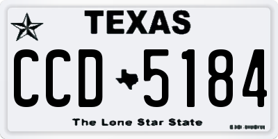 TX license plate CCD5184
