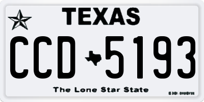 TX license plate CCD5193