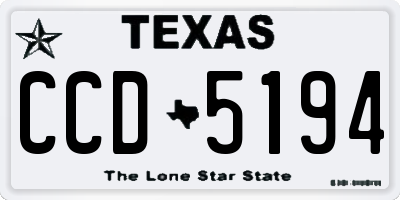 TX license plate CCD5194