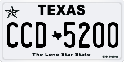 TX license plate CCD5200