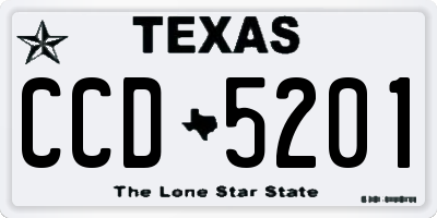 TX license plate CCD5201
