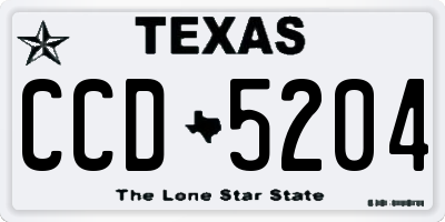 TX license plate CCD5204