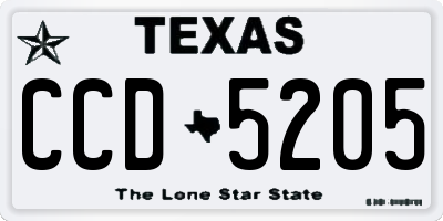 TX license plate CCD5205