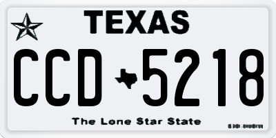 TX license plate CCD5218