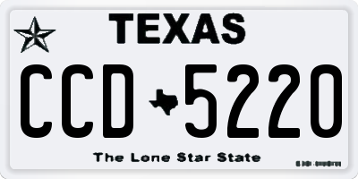 TX license plate CCD5220