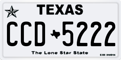 TX license plate CCD5222