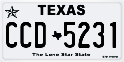TX license plate CCD5231