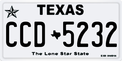 TX license plate CCD5232