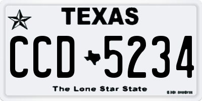 TX license plate CCD5234