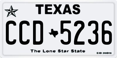 TX license plate CCD5236