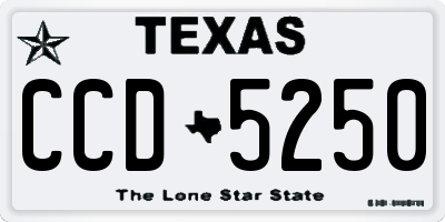 TX license plate CCD5250