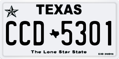 TX license plate CCD5301