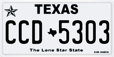 TX license plate CCD5303