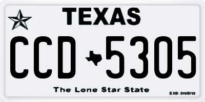 TX license plate CCD5305