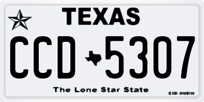 TX license plate CCD5307