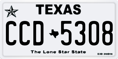 TX license plate CCD5308