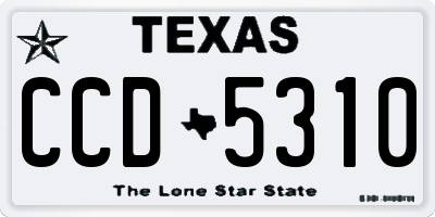 TX license plate CCD5310