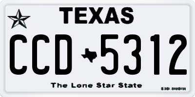TX license plate CCD5312