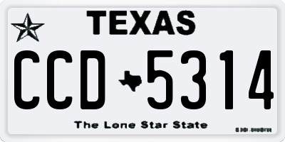 TX license plate CCD5314