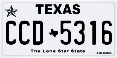 TX license plate CCD5316