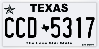 TX license plate CCD5317