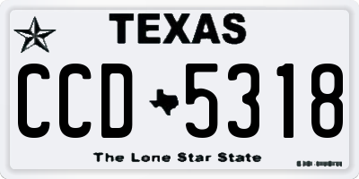 TX license plate CCD5318