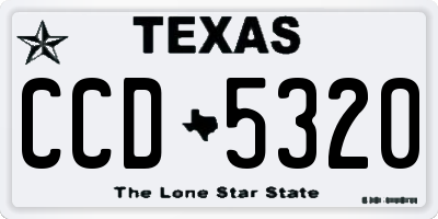 TX license plate CCD5320