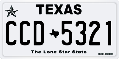 TX license plate CCD5321