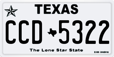 TX license plate CCD5322