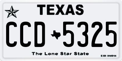 TX license plate CCD5325