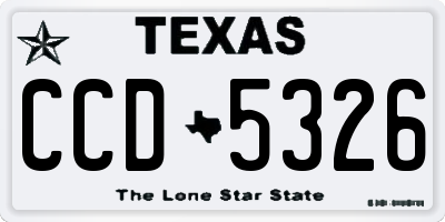 TX license plate CCD5326